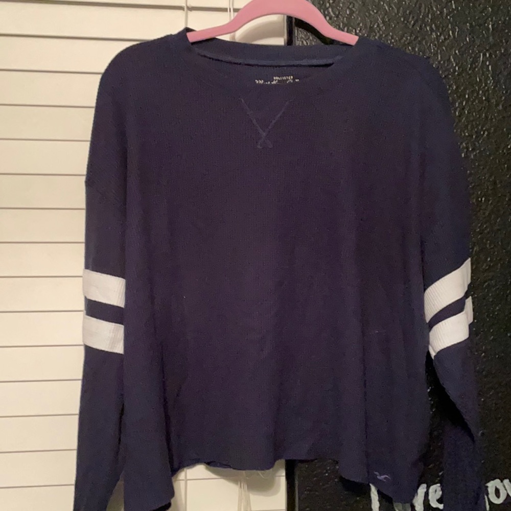 hollister waffle crop boyfriend tee